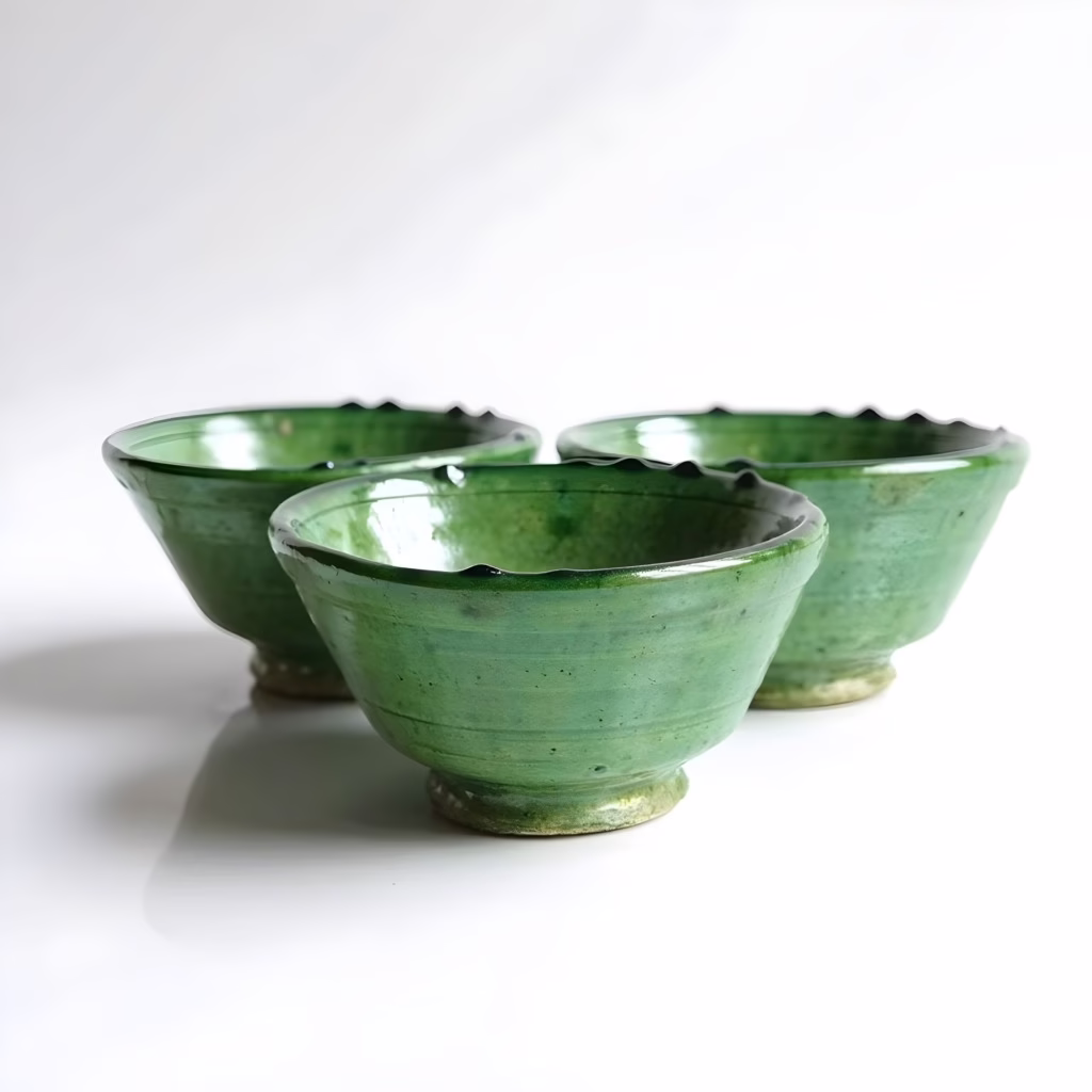 5 Ways to Style Moroccan Pottery Bowls in Small Spaces Set of 3 Moroccan Tamegroute Pottery Bowls