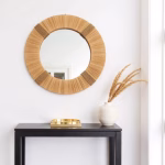 Moroccan Straw Hanging Wall Mirror