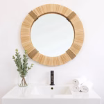 Moroccan Straw Hanging Wall Mirror