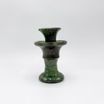 Moroccan Tamegroute Pottery Green Candlestick Holders Set