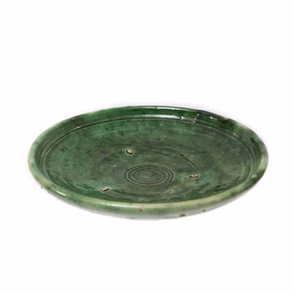 Moroccan Tamegroute Pottery Plate, Set Of 3