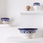Large Moroccan Salad Bowl - Hand-Thrown and Hand-Painted Blue Beauty
