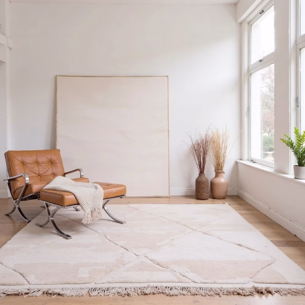White Moroccan Rug (6.5x10 FT)