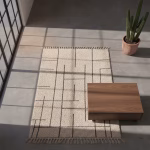 2x3m moroccan geometric rug flat lay showing detailed measurements and fringe tassels