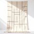 Handmade white Moroccan geometric rug with black lines, premium wool, 2x3m with fringe detail