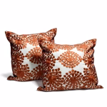Set of two authentic Moroccan cushion covers with geometric embroidery pattern
