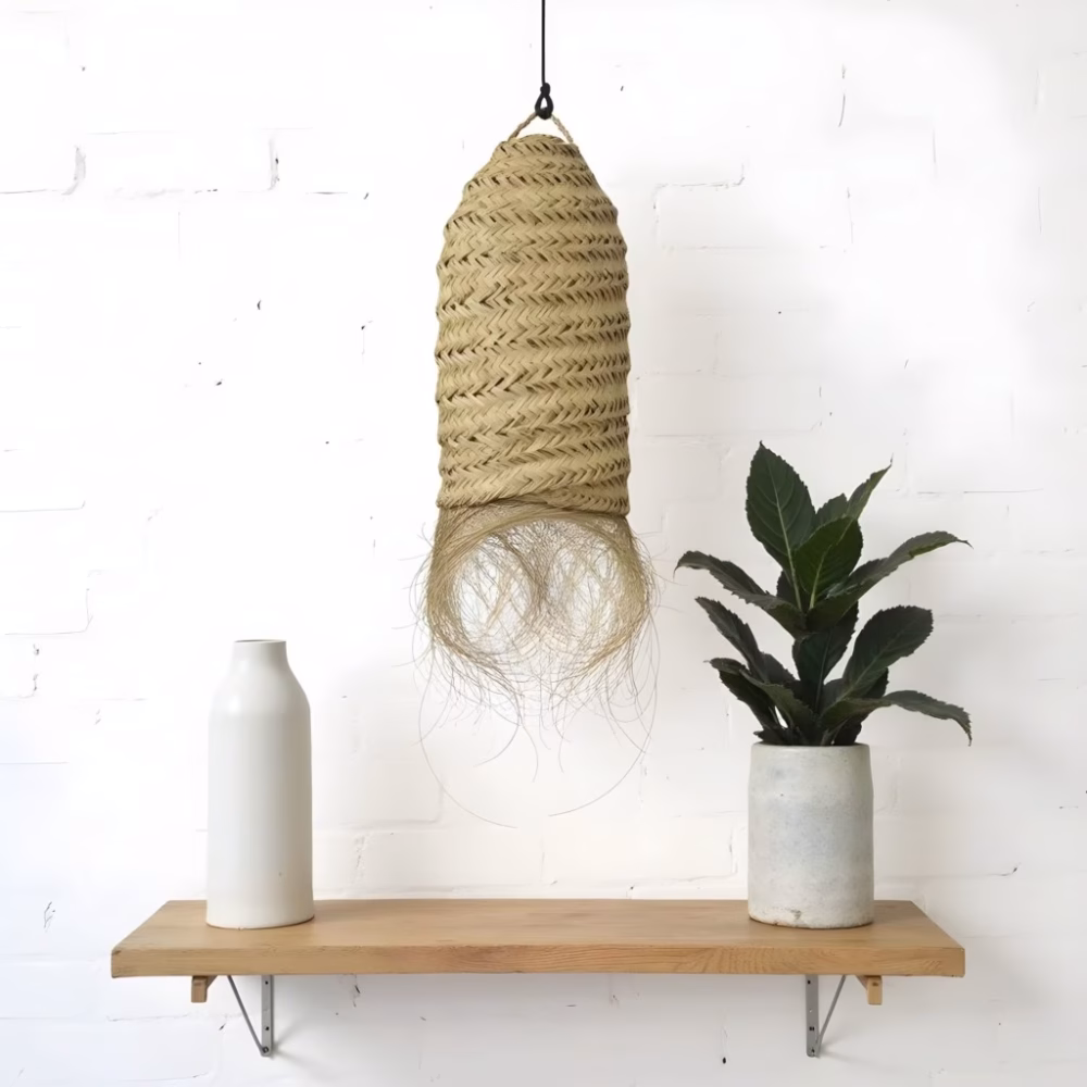 Long cylindrical lamp shade with minimalist decor