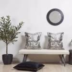 Gray Moroccan pillow covers with minimalist decor