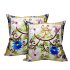 Set of multicolor embroidered pillow cases with bird and flower design