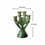Size of Green Pottery Candle Holders from Tamegroute