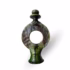 Handmade Round Green Pottery Candlestick from Tamegroute