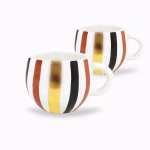 Set of 2 Handmade Pottery Mugs with Gold Ornaments - Image 4