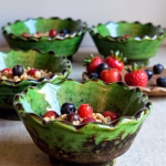 Set of 3 Moroccan Tamegroute Ceramic Bowls