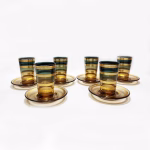 Moroccan Tea Glasses with Saucers - Set of 6