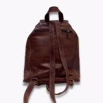 Brown Leather Woven Backpack