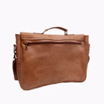 Side profile of handcrafted leather shoulder bag