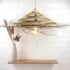 Large palm pendant light with minimalist white background