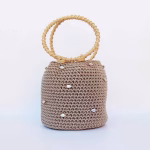Crochet Handbag Inlaid With Crystal Stones