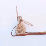 Crochet Hobo Bag With Hanging Leather Strap