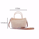 Crochet Hobo Bag With Hanging Leather Strap