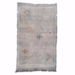 Handmade Moroccan Cactus Rug - Gray - 1x1.5m