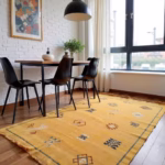 Handmade Moroccan Cactus Silk Yellow Rug