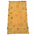 Handmade Moroccan Cactus Silk Yellow Rug - Durable and Stylish OutdoorIndoor Carpet