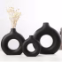 Handmade Moroccan Ceramic Donut Vase with Dry Flowers - A Unique Home Decor Piece