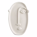 Modern White Ceramic Face Vase Set of 2 - Handmade Moroccan Pottery
