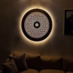 Hand Engraved Round Moroccan Wall Light Shade in Gold