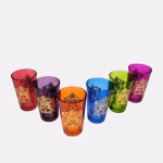Angled view of royal Moroccan tea glass collection