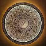 Handmade Round Brass Lamp Shade - Geometrical Pattern