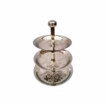 Moroccan Hand-Engraved 3-Tier Silver Plated Decorative Cake Stand for Serving Sweets & Dry Fruits