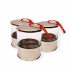 Moroccan Set of 3 Hand Hammered Glass Jars with Brass Lid - Gold & Silver