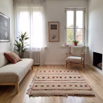 Handmade Moroccan Straw Rug with Berber Pattern