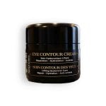 Natural eye contour cream in sleek black jar with gold lettering, hyaluronic lifting formula for anti-wrinkle care