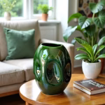 Handmade Ceramic Crumpled Vase - Green