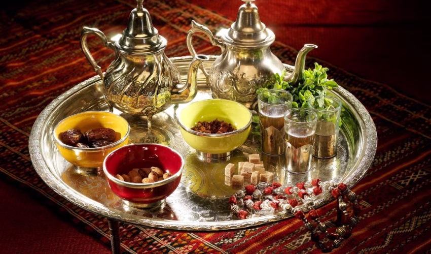 Moroccan Mint Tea - Traditional Moroccan Tea set