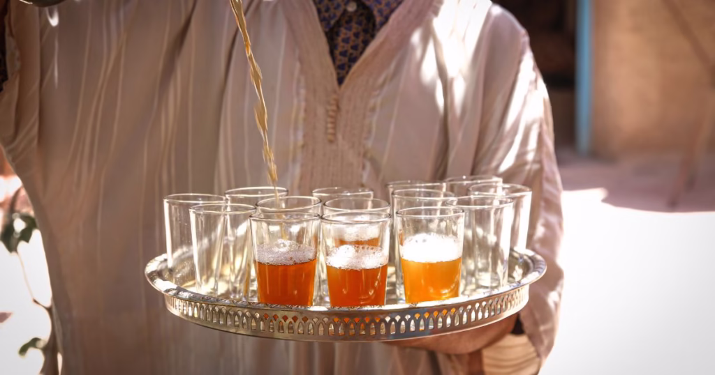 Traditional manners of serving Moroccan Tea