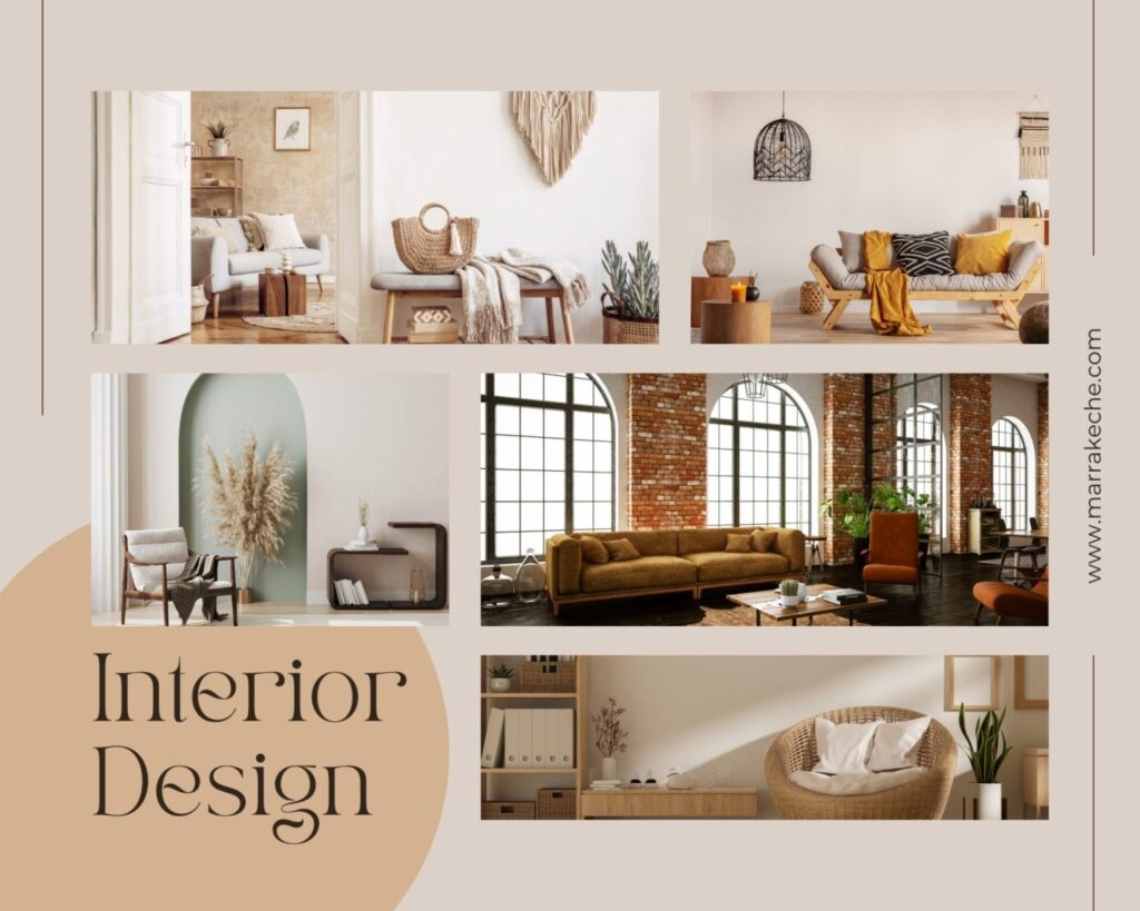 Collage of different interior styles