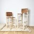 Premium Moroccan Leather Bar Stool - Handwoven Cowhide Counter Chair (2 Heights)