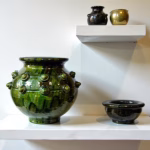 Authentic Tamegroute Pottery Vase - Handmade Moroccan Ceramic with Decorative Studs