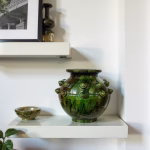Authentic Tamegroute Pottery Vase - Handmade Moroccan Ceramic with Decorative Studs