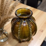 Traditional Moroccan Ceramic Vase with Raised Patterns