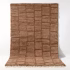 Brown Moroccan shag rug with geometric grid pattern