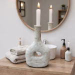 Tamegroute pottery candleholder with bathroom accessories