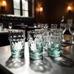 Traditional tea glasses showcasing diamond pattern detail