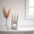 Triple candle holder with pampas grass decoration