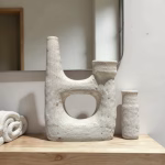 Handcrafted Tamegroute Pottery Candle Holders - Moroccan Ceramic Art Piece - Image 2