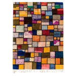 Close-up of vibrant patchwork pattern showing rich color variations